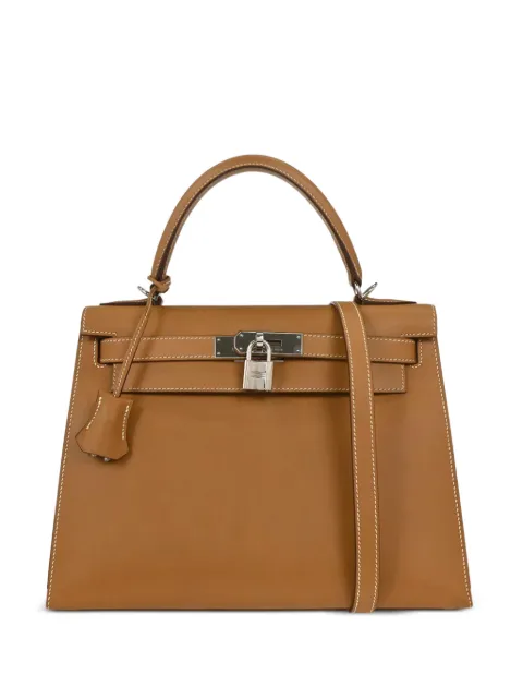 Hermès Pre-Owned 2001 28 Kelly Sellier leather handbag Brown 155496