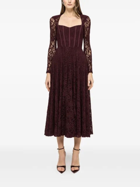 NISSA lace midi dress Red RS16661