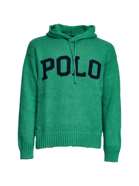 Polo Ralph Lauren intarsia knitted hoodie Green 710B13898001