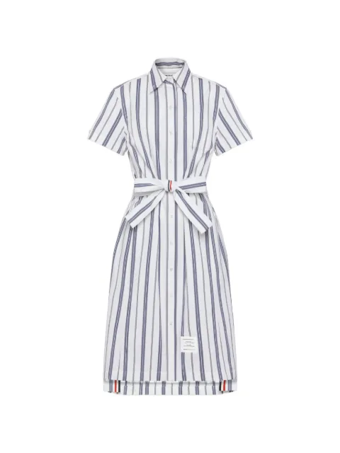 Thom Browne repp stripe cotton shirtdress White FDSF52AF1152