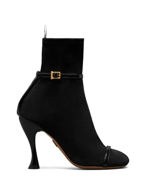 Thom Browne soft suede Trompe L'oeil 4-bar ankle boots Black FFB263AL0178