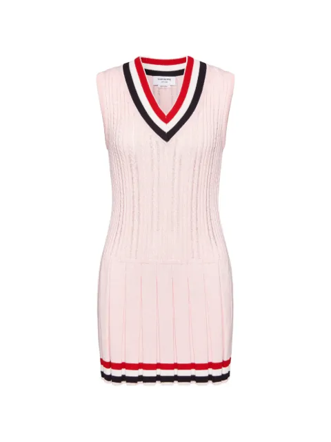 Thom Browne cricket RWB stripe ladder cable mini dress Pink FKD183AY3014