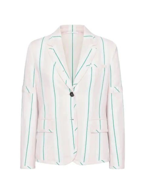 Thom Browne madras cotton stripe relaxed sportcoat Pink FBC973BF1159
