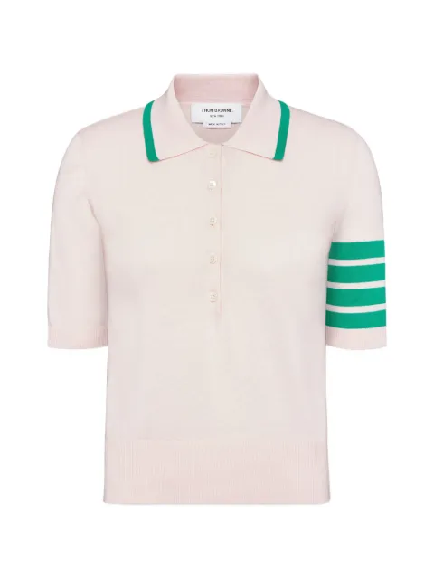 Thom Browne Hector intarsia 4-bar polo top Pink FKP137AY3036
