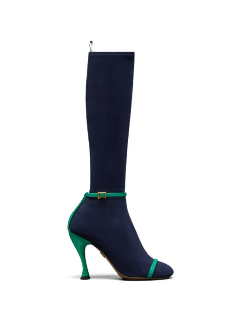 Thom Browne soft suede trompel'oeil 4-bar sandal boots Blue FFB257AL0178