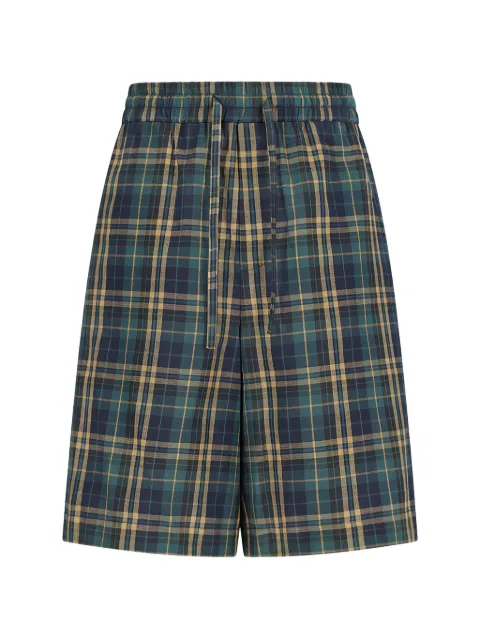 DARKPARK Brad japanese-check shorts Blue MTR40FAC135