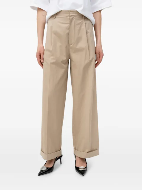 DARKPARK pleated turn-up trousers Neutrals WTR49FAC146