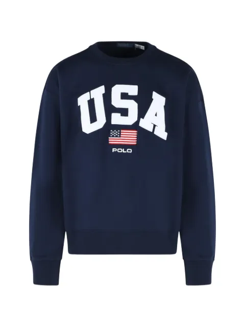 Polo Ralph Lauren crew neck embroidery sweater Blue 710P05441001