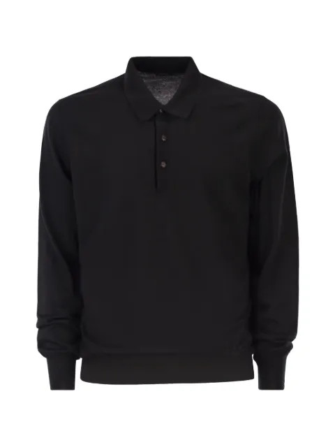 Kiton long-sleeve polo shirt Black UKS001403001