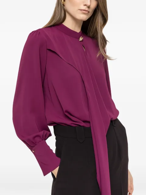 NISSA draped chiffon blouse Purple TOP16741