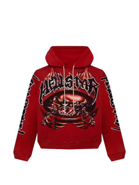 HELLSTAR graphic hooded T-shirt Red HSR204