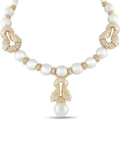 LB Exclusive diamond and pearl necklace Gold MF06012326
