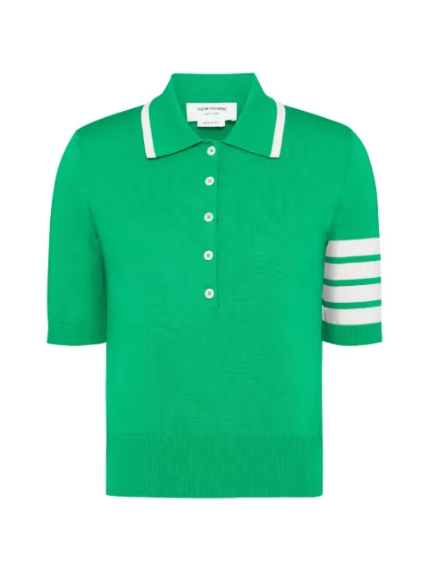 Thom Browne Hector intarsia 4-Bar jersey stitch polo Green FKP137AY3036