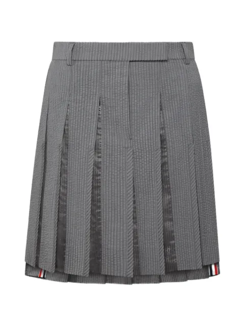Thom Browne seersucker pleated mini skirt Grey FGR082B06455