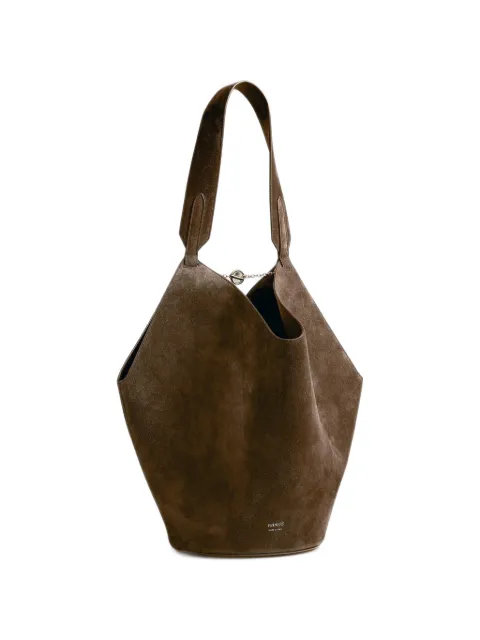 KHAITE small Lotus suede bucket bag Brown H2043726