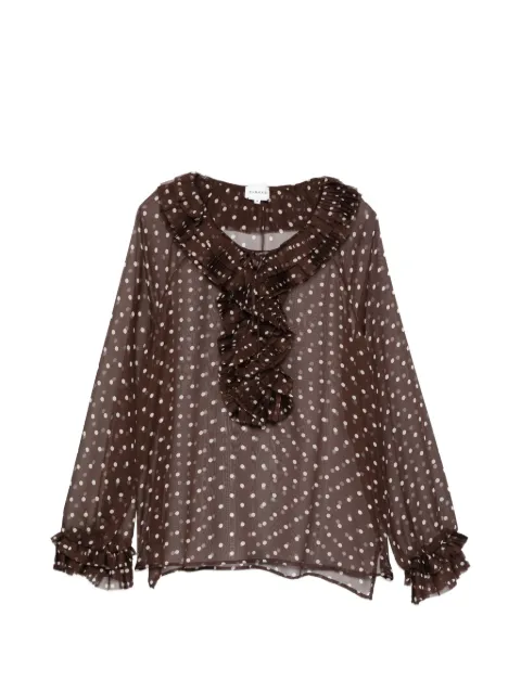 P.A.R.O.S.H. ruffled polka-dot blouse Brown D313356PALLINA808FANTASIAMARRONE