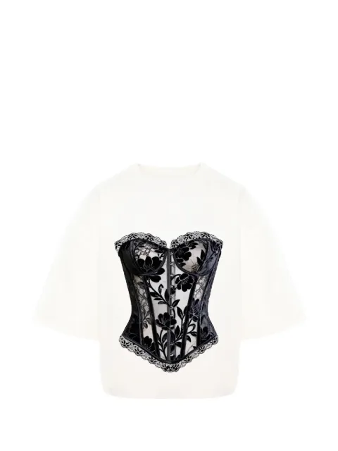 HAMZA floral-print T-shirt White COUTURETSHIRT