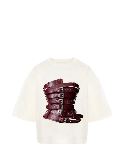 HAMZA buckle-graphic T-shirt Neutrals BURGUNDYTSHIRT