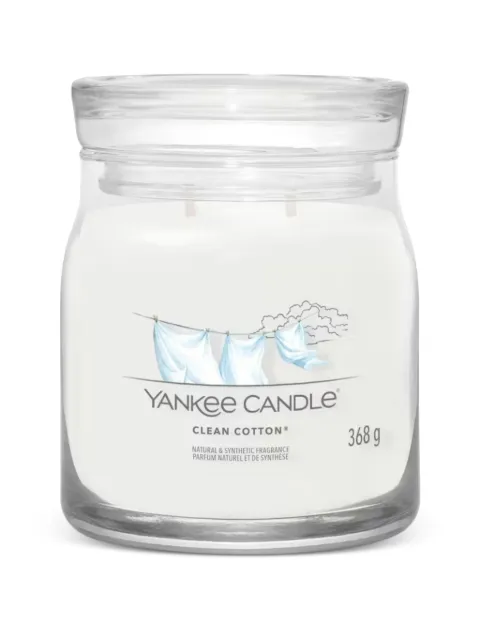 yankee candle medium Clean Cotton candle White 1630645E