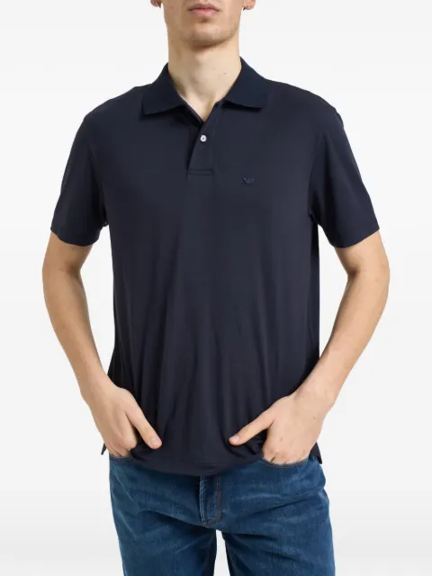 Emporio Armani logo-embroidery short-sleeve polo shirt Blue EM004526AF13721UB118