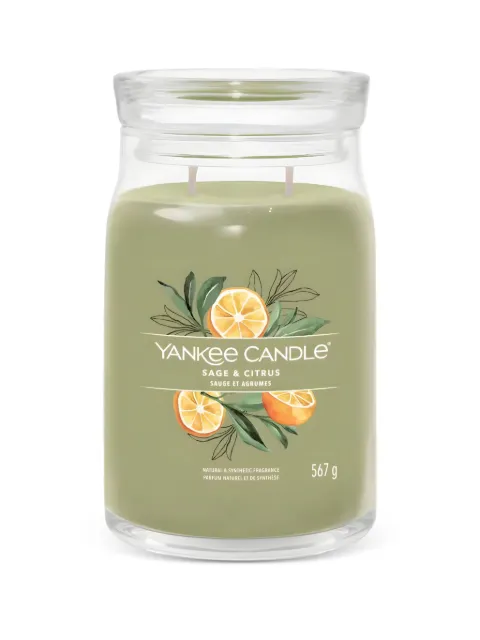 yankee candle large Sage & Citrus candle Green 1629961E