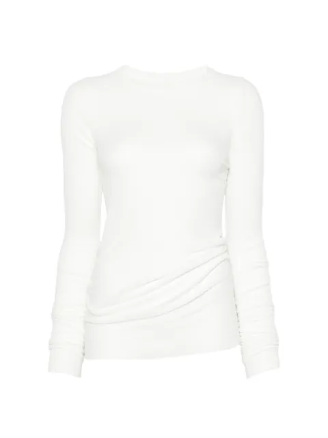 Rick Owens ribbed-knit long-sleeve T-shirt Neutrals RP02F5202RC