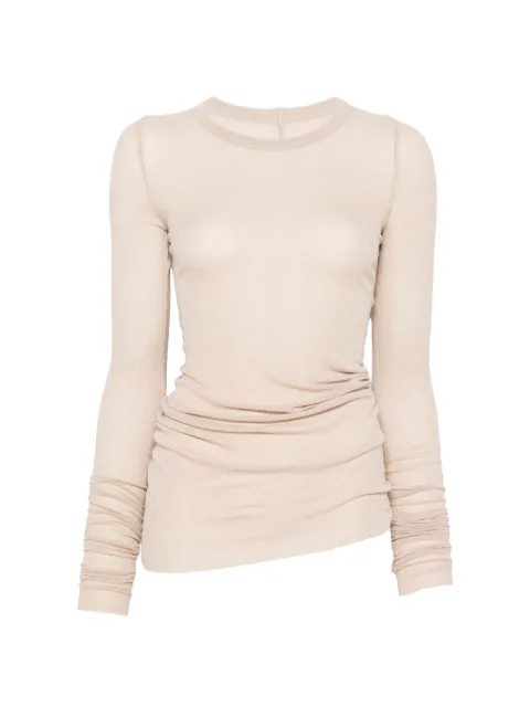 Rick Owens ribbed-knit long-sleeve T-shirt Neutrals RP02F5202RC