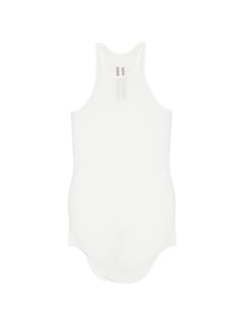 Rick Owens ribbed curved-hem top Neutrals RP02F5101RC