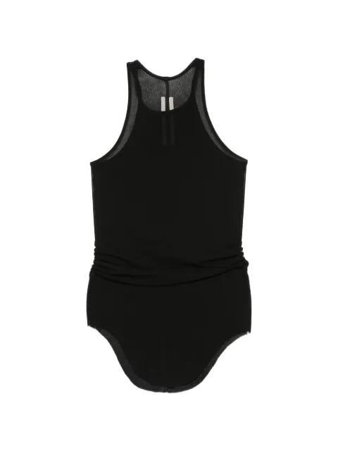 Rick Owens ribbed curved-hem tank top Black RP02F5101RC