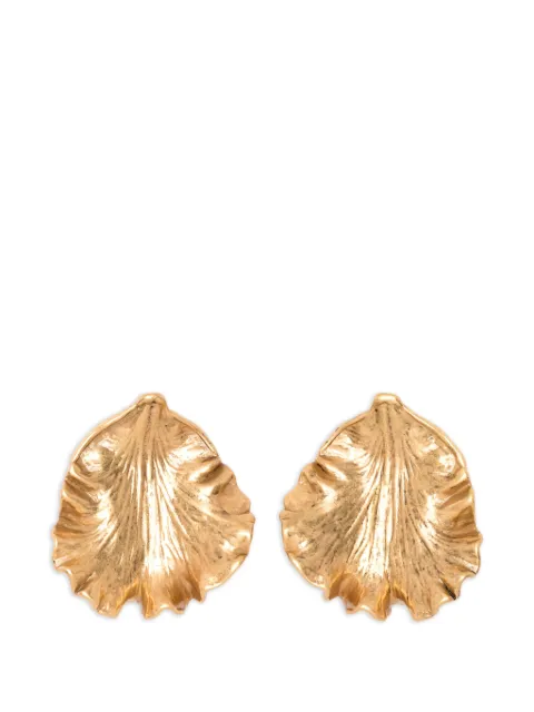 Cult Gaia Iris Leaf hammered earrings Gold JWER37215MT3339