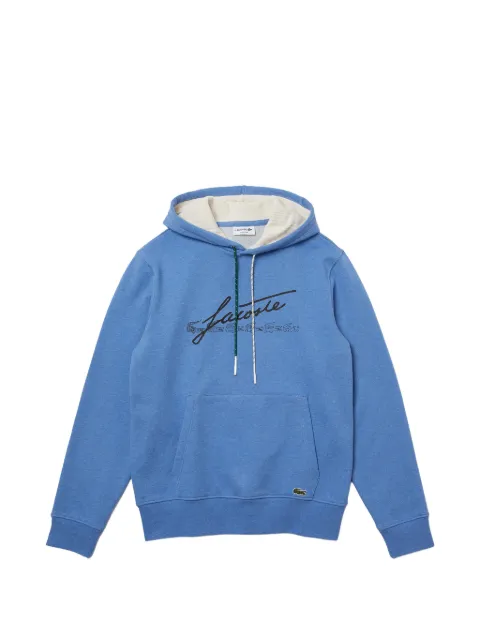 Lacoste flecked cotton-fleece hoodie Blue SH2059HG3
