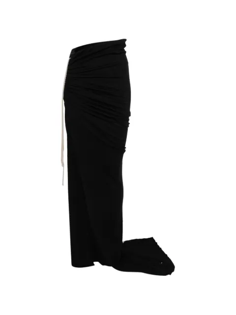 Rick Owens Edfu ruched maxi skirt Black RP02F5359JDC