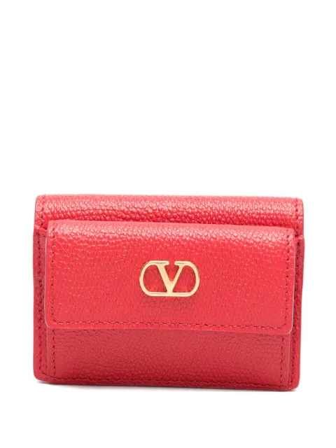 Valentino Garavani V- logo pebble-grain logo wallet Red WP0AT9SNP