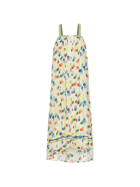 BODE flower stamp midi dress Neutrals WRS25DR010