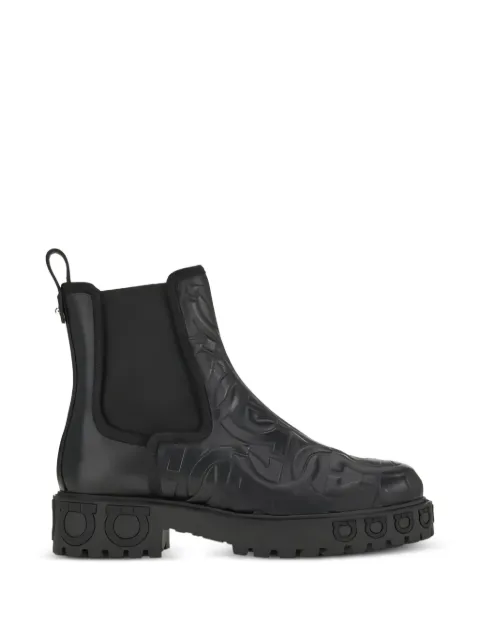 Ferragamo Varsi embossed leather boots Black 752150