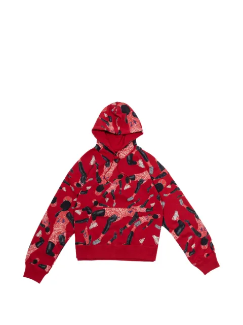Jordan x Parker Duncan artist series printed hoodie Red DX0387