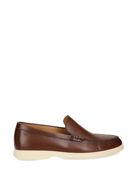 BOSS embossed-logo moccasins in leather Brown 50557667