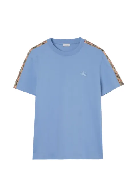 Burberry Check trim cotton T-shirt Blue 8123274