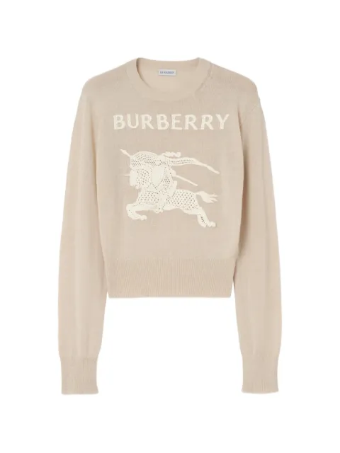 Burberry Knight logo cotton-wool blend knit sweater Neutrals 8122343