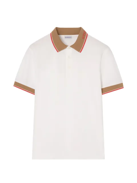Burberry logo collar cotton polo shirt White 8125522