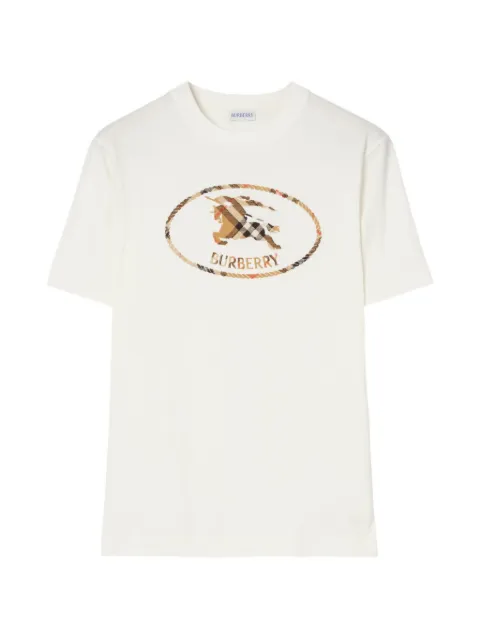 Burberry Check Knight stamp cotton T-shirt White 8123437