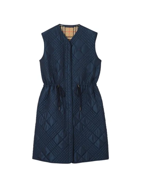 Burberry micro Check-stitch nylon blend gilet Blue 8118723