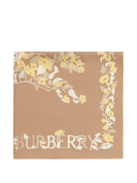 Burberry floral Knight silk scarf Neutrals 8125638