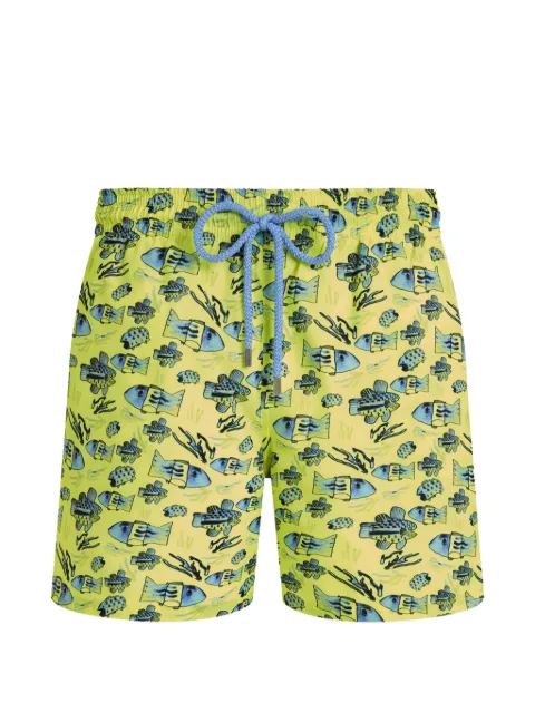 Vilebrequin fish-pattern swim shorts Yellow MAHEJ305