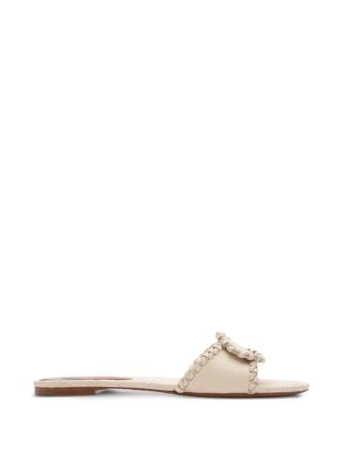 Burberry leather Knight stamp slides Neutrals 8125069