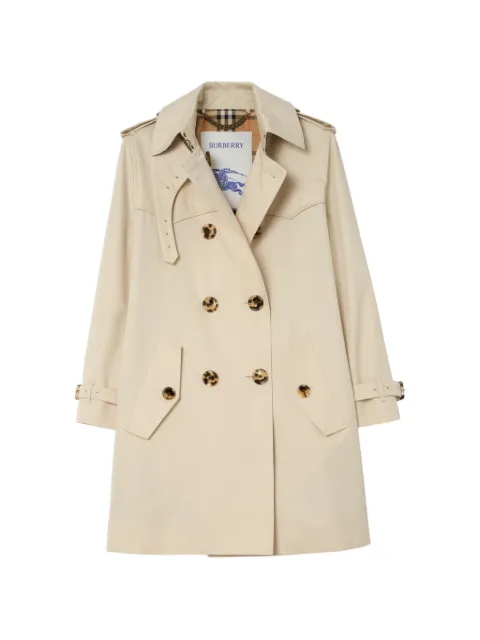 Burberry short Summerside gabardine trench coat​ Neutrals 8126267