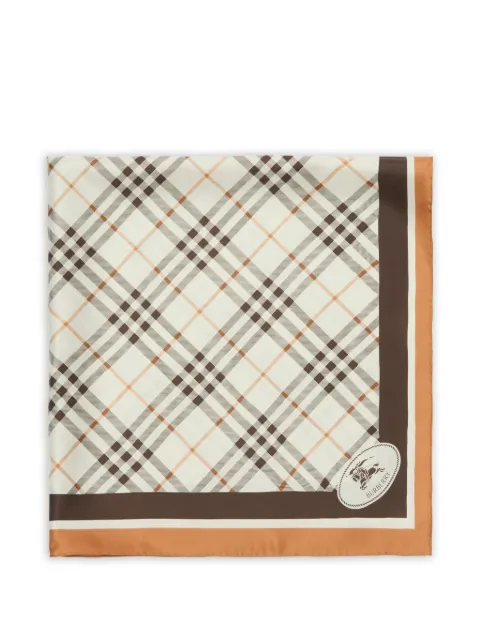 Burberry Check Knight stamp silk scarf Neutrals 8120319