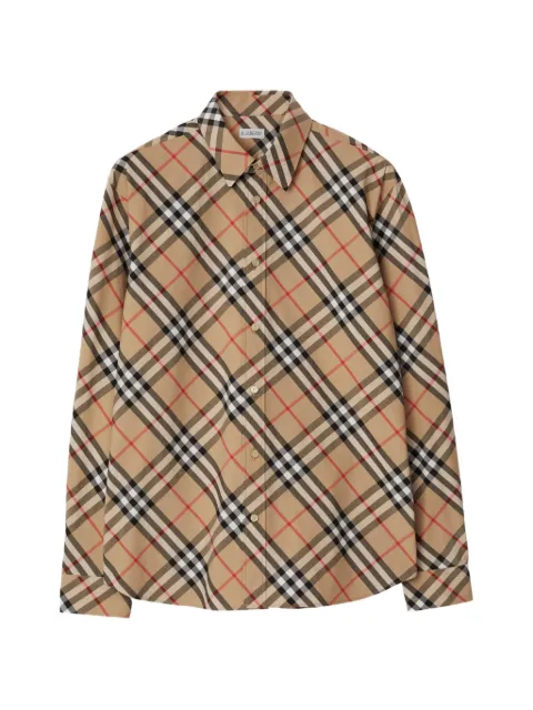 Burberry relaxed fit Check cotton poplin shirt Neutrals 8123166
