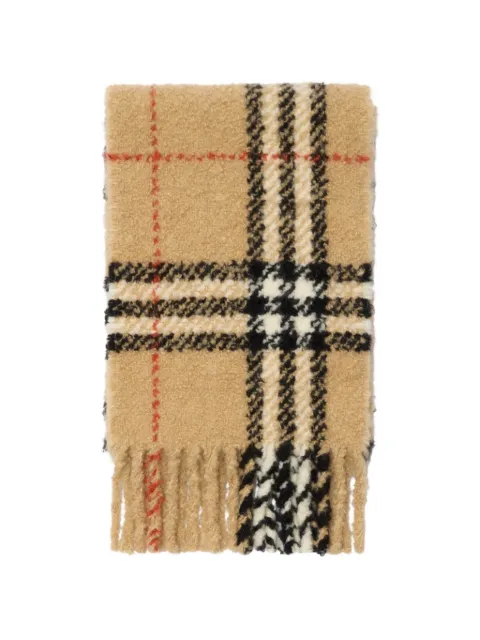 Burberry check alpaca wool-blend bouclé scarf Neutrals 8118013