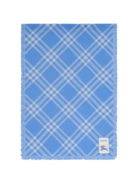 Burberry wide Check wool silk scarf Blue 8122583